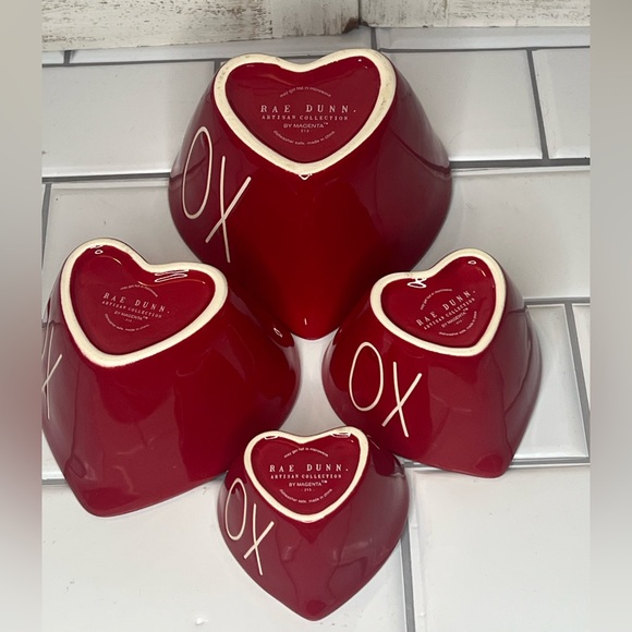 Rae Dunn Heart-Shaped Red Nesting measuring cups - Picture 3 of 3